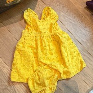 Ralph Lauren Yellow Eyelet Kids Dress
